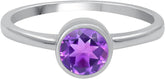 0.80Cts Sterling Silver Natural Genuine Solitaire Amethyst Ring For Women, Purple Stone February Birthstone Ring Jewelry Gift For Women Mom Wife Girlfriend Sister
